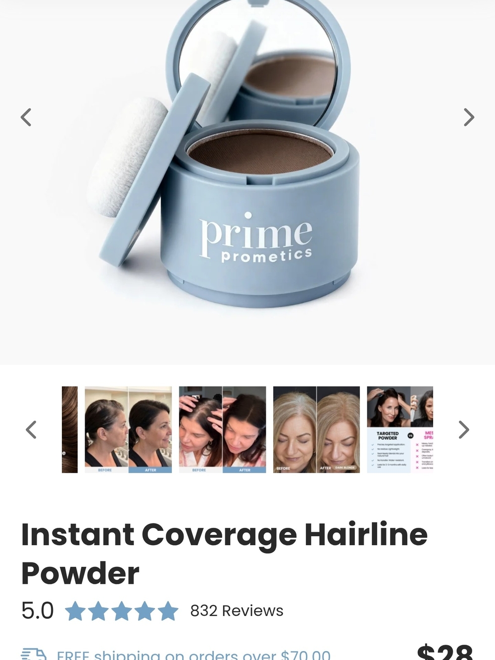 New Instant Coverage Hairline Powder — Blonde